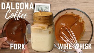 How To Make Dalgona Coffee -  ( Without Mixer ) Using Fork and Wire Whisk  - Coffee Recipes