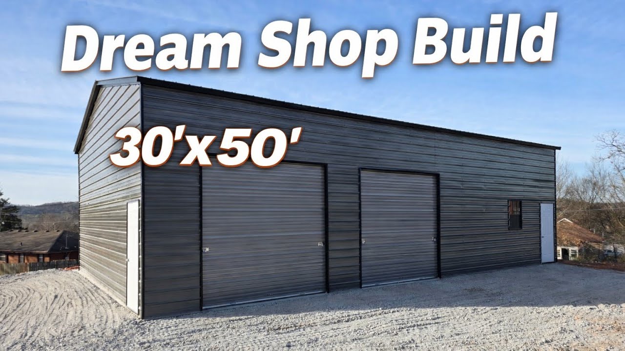 We Had Our Dream Shop Built By Alan's Factory Outlet! - 30'x50' - YouTube