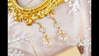 Beebeecraft DIY Diamond earrings with pearl beads
