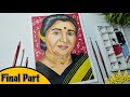 Rip Asha Bhosle Drawing 🔥 Asha Bhosle Coloring Final Part