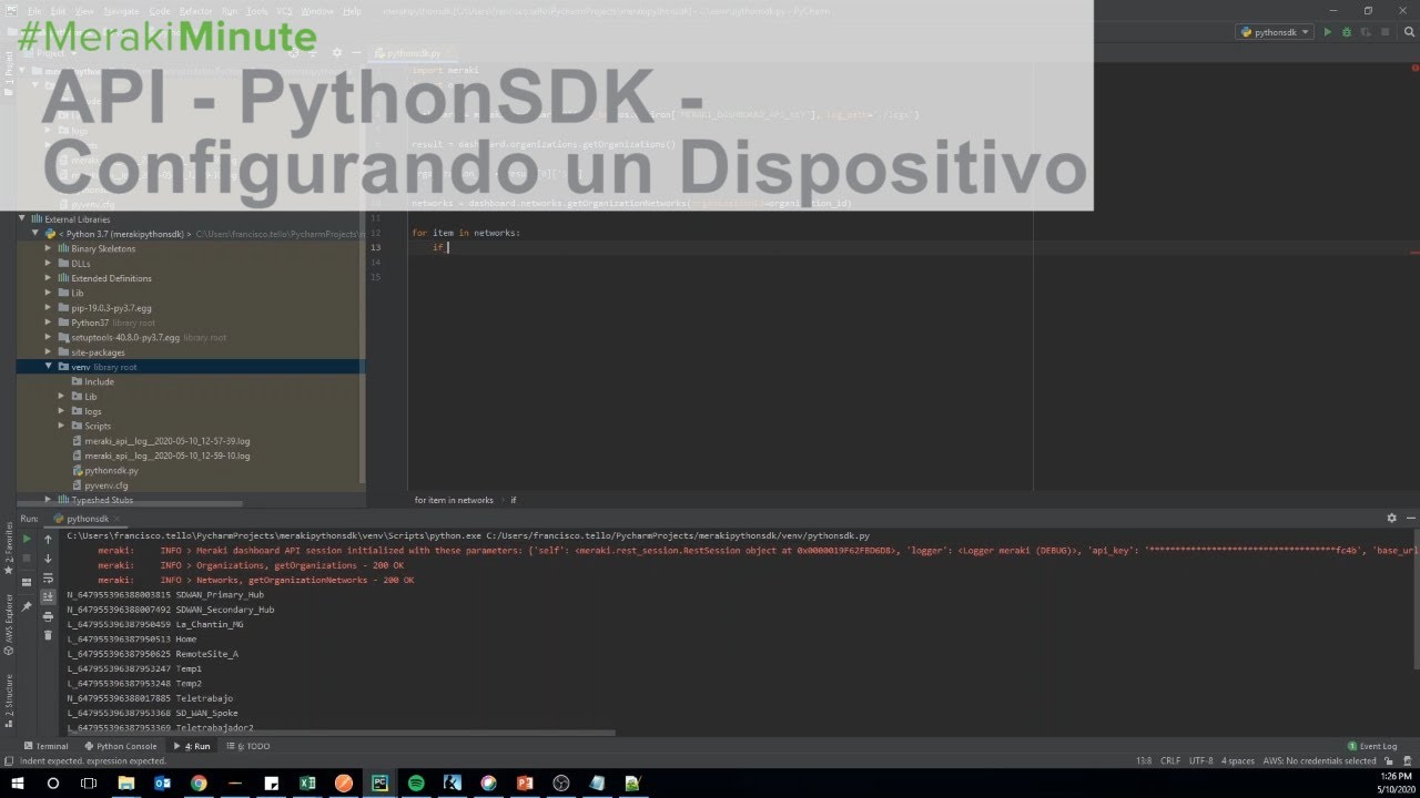 API PythonSDK Configurando un Dispositivo [ESPAÑOL] - YouTube