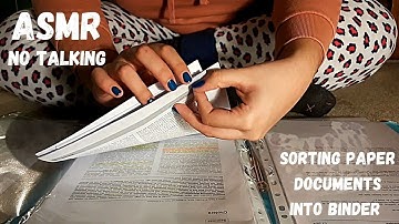 ASMR | Sorting Paper Documents Into Binder | Intoxicating Sounds | No Talking | Sleep Relaxation