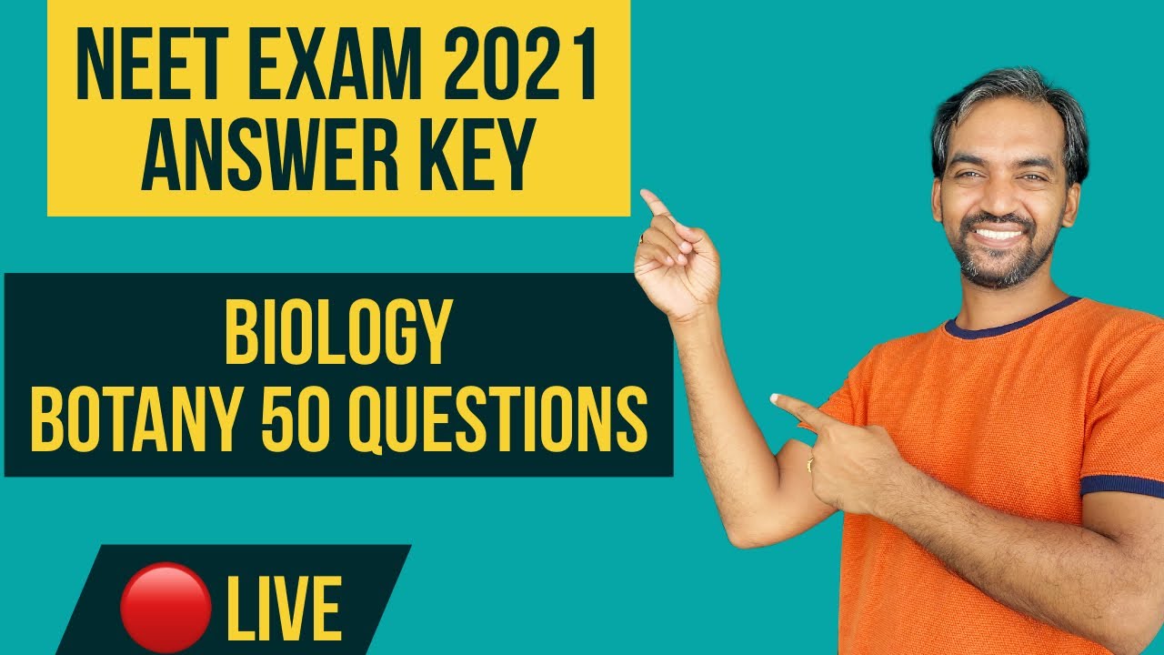 Biology Answer key live NEET 2021 Biology Answer key part 1 YouTube