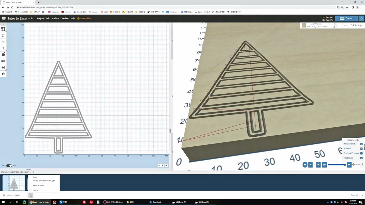 けーこページ Demonstration of TTC450 Save G-code with EASEL - YouTube