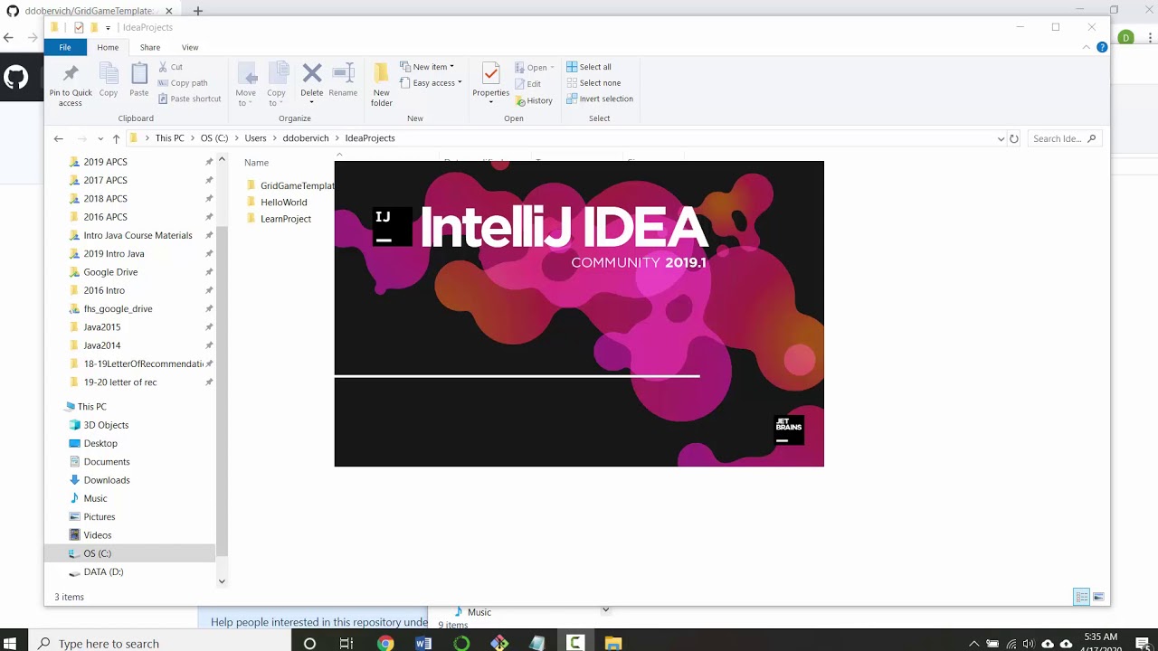 Set up Grid Game in IntelliJ - YouTube