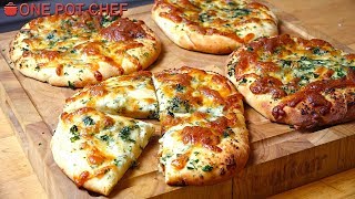 Cheesy Garlic Bread Mini Pizzas | One Pot Chef