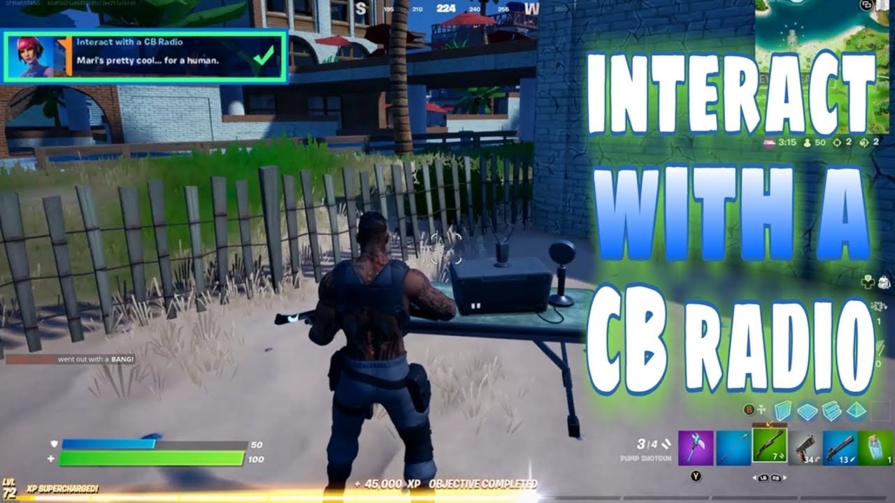 Interact with  A CB Radio l Fortnite Chapter 2 Season 7 Quest Week 5