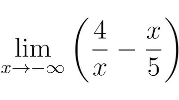 Limit as x approaches negative infinity of (4/x - x/5)