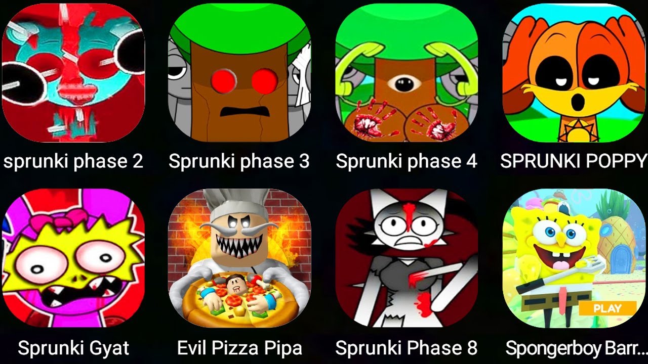 Sprunki But Everyone, Sprunki Sus Mod 3, Phase 4, Sus Kiss 2, Gyat 3, Abgerny 2, Sinner,ROBLOX..