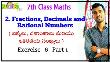 2 Fractions Decimals and Rational Numbers | Exercise -6 | 7th Class Maths | Chapter - 2 | Nivas Info