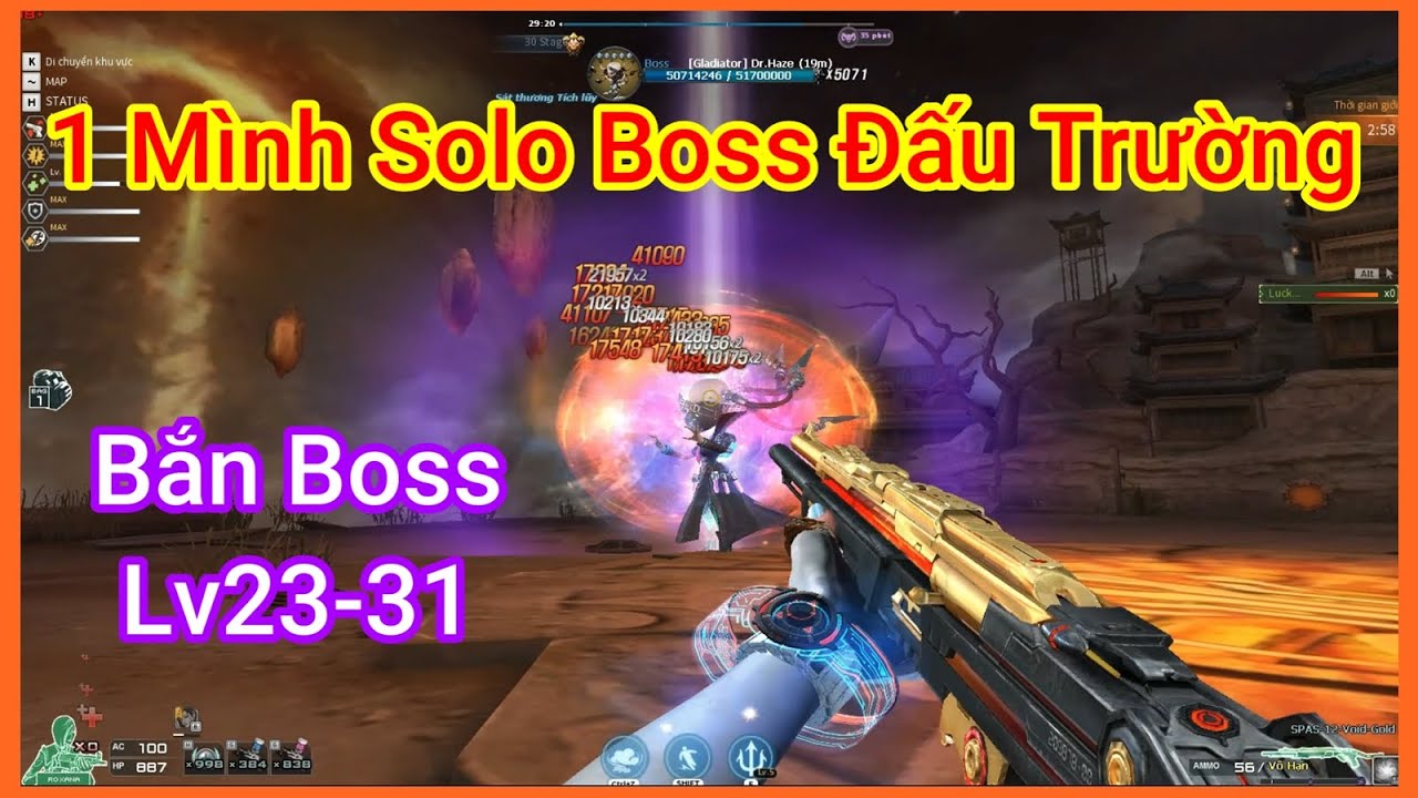 Đột Kích Việt Nam - Thử thách 1 mình đi đấu trường Thăng Thiên Đài Redzone 4 (level 23 tới level 31)