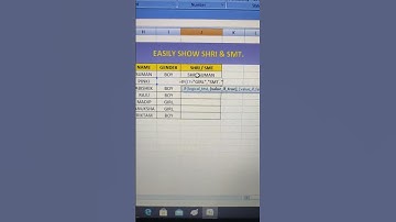 Trick to add Shri & Smt. Before name # Excel shortcut Tricks