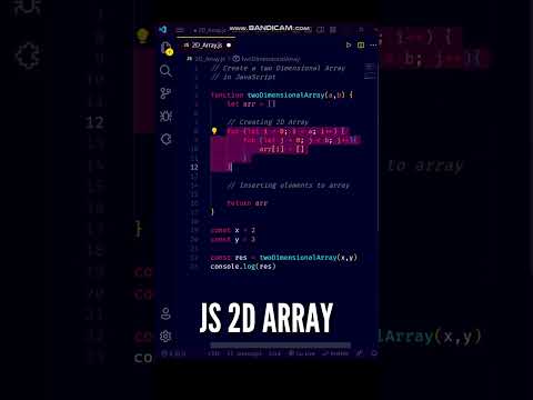 😍😍 Create a Two Dimensional Array using JavaScript ES6! #shorts #javascript #programming #coding