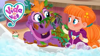 Juno Learns Bath Time Routine + More Vida the Vet ⛑ Cartoons for Kids | Animal Fun | Good Habits
