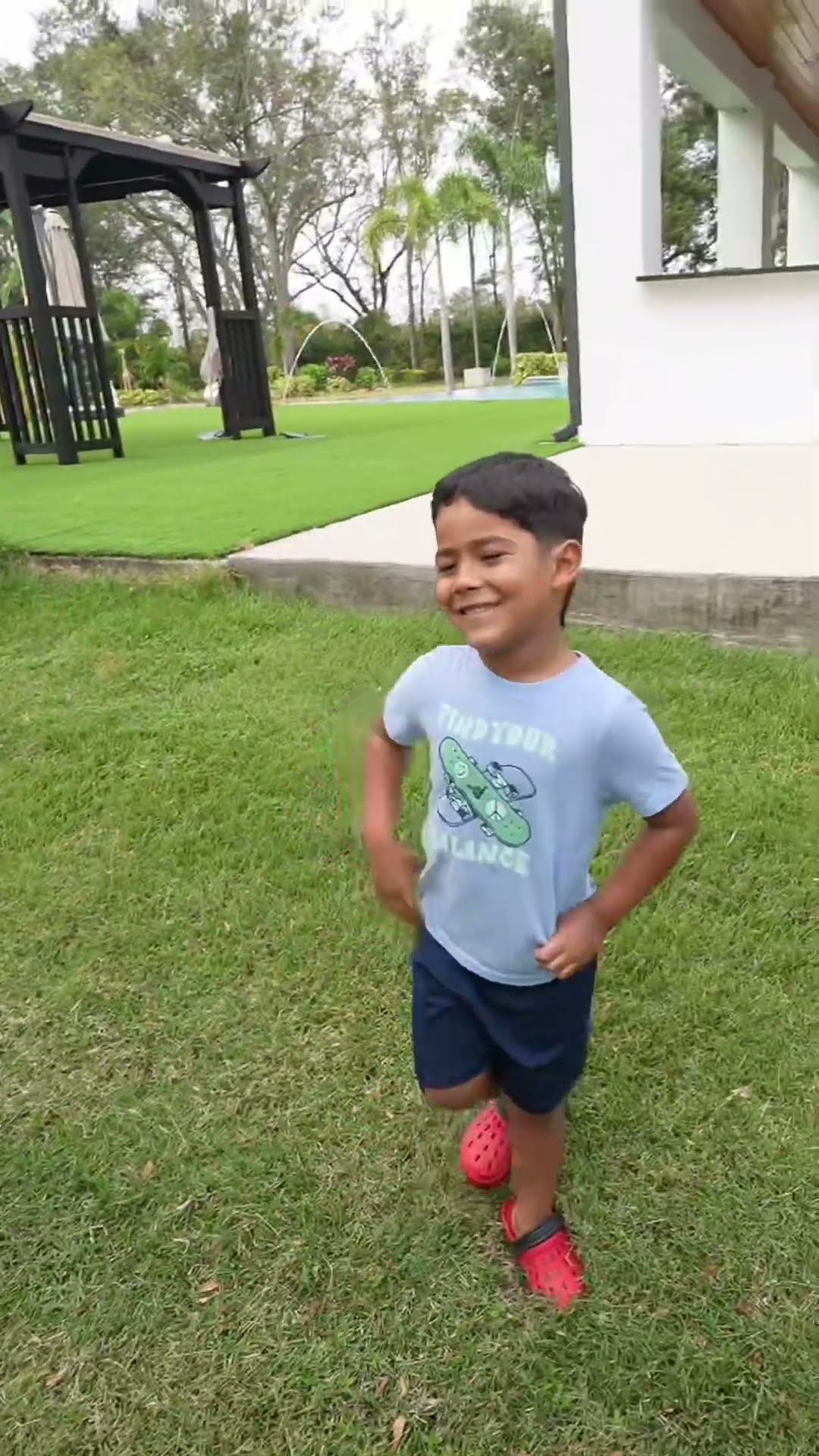 Mom and dad show son they can do flips then he does this! #shorts