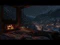 Heavy Snowfall Cabin Ambience 2026 ❄️ Cozy Fireplace Crackling for Deep Sleep | 3 Hours
