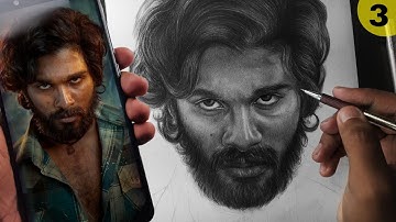 Pushpa Drawing,  Allu Arjun Drawing | Face Shading Tutorial