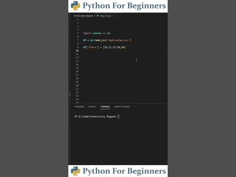 Adding Column To Pandas Dataframe | Python For Beginners - YouTube