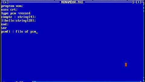 PROGRAMME  CRÉATION EN PASCAL