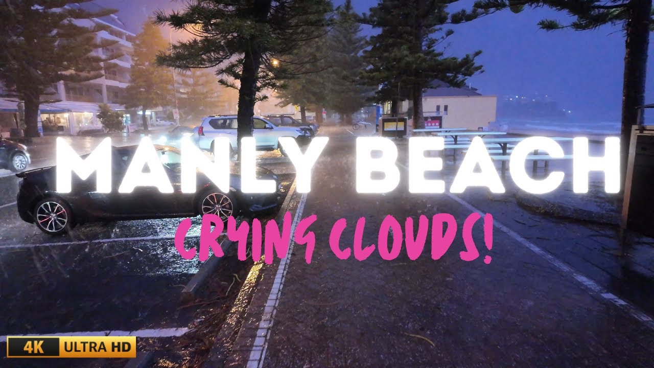 [Rain Walk in Thunderstorm], Manly Beach, SYDNEY at Night