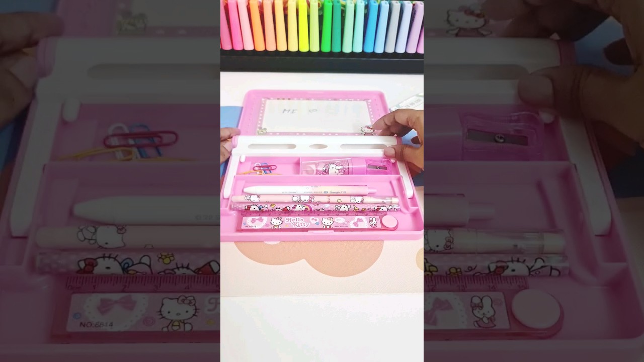 Filling my 90s hellokitty jumbo pencil case 