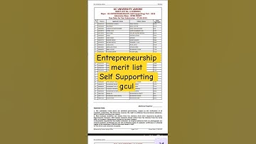 Gcul Entrepreneurship Merit List 2025 | open Merit #youtubeshorts #gculahore #gcul #education #2025