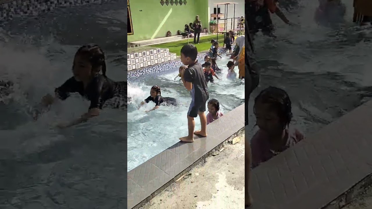 Asyiknya berenang di KB TK AL IKHLAS