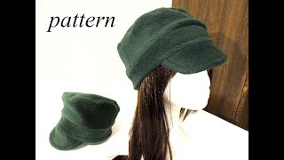Cadet-Style Fleece Fabric Hat With Lining | Sewing Pattern & Photo Tutorial Links Below
