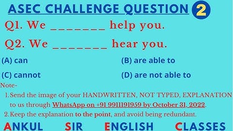 ASEC CHALLENGE QUESTION-2 || ENGLISH FOR ADVANCED LEARNERS || ANKUL SIR