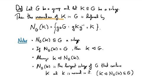 Normalizers - 41 - A First Course in Abstract Algebra