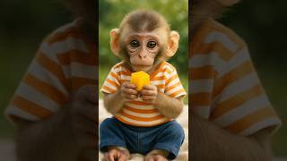 Super Cute Baby Monkey Eating Mango Cubes 😍🍋 | Adorable Eating Moment