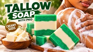 How to Make Creamy Tallow Soap with PKO | Cold Process