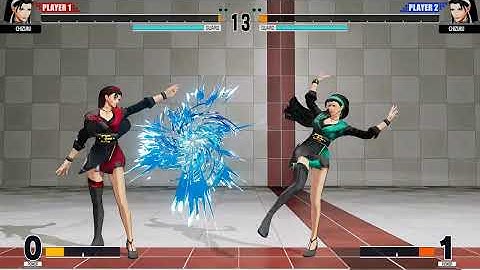 KOF XV | Chizuru 💥 Chizuru (mirror match) | Wrath costume mod | CPU vs CPU AI vs AI
