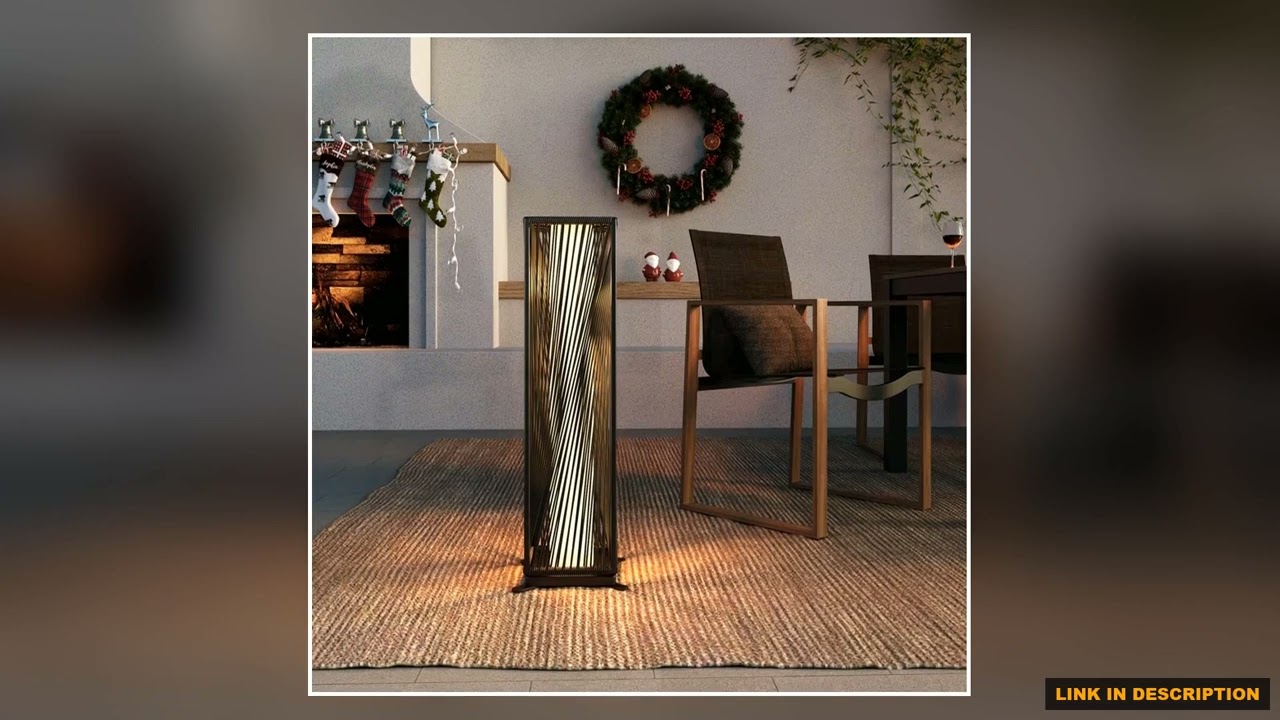 Outdoor Solar Floor Lamp Patio WeatherResistant Resin Wicker Solar Light for Yard Garden Pathway