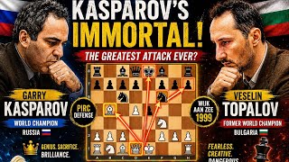 Kasparov’s immortal attack destroys Topalov in one of chess history’s greatest games ♟️🔥