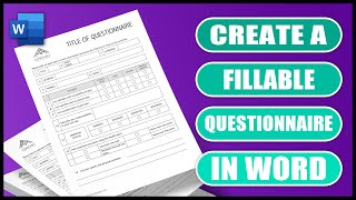 Create a FILLABLE DIGITAL QUESTIONNAIRE | FORM in word | Easy Tutorial