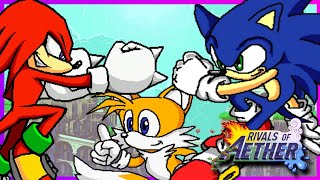 TEAM SONIC FIGHT!! Sonic VS Tails VS Knuckles! Team Sonic Play Rivals Of Aether