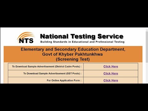 How to Fill NTS Application Form Online |Education department KPK Jobs|