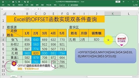 Excel教學 | Excel中用OFFSET函数实现双条件查询