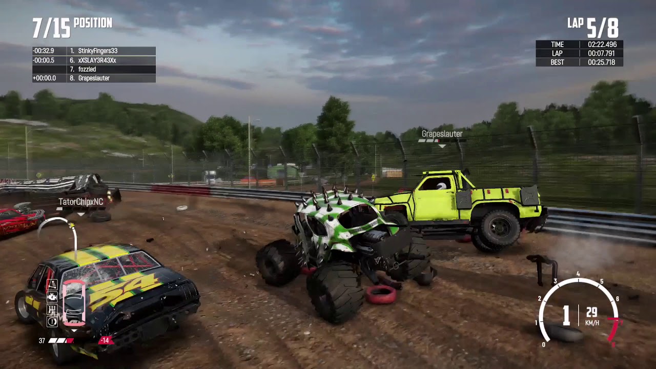 RACING IN A MONSTER TRUCK IN WRECKFEST - YouTube