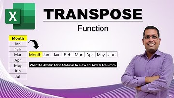 Transpose Function in Excel in Hindi