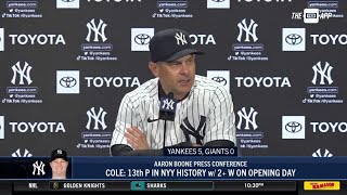 Aaron Boone recaps Yankees' 5-0 shutout on Opening Day