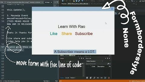 C#: Move form without Border c#|formborderstyle=none in only five line of code |#learning #teaching