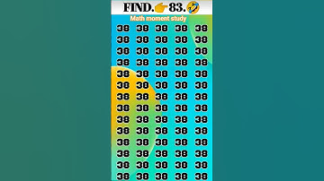 Find 👉 83 odd number puzzle #quiztime #challenge #quiz #puzzle #youtubeshorts