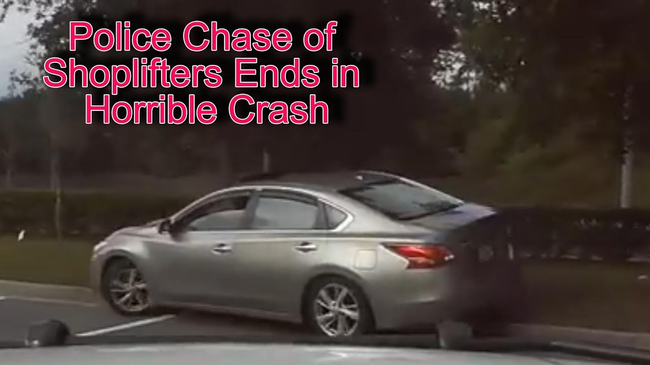 Police Chase of Shoplifters Ends in Horrible Crash - YouTube