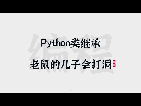 [29] Python 类继承 | 老鼠的儿子会打洞 | Class Inheritance