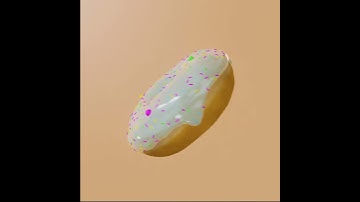 White Donut - Blender 3.4 - Geometry Nodes #shorts #blender #3d #cgi #donuts