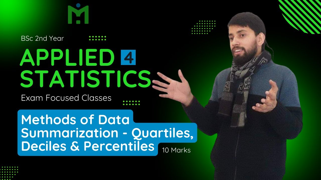 Methods of Data Summarization || Quartiles, Deciles & Percentiles || 5 ...