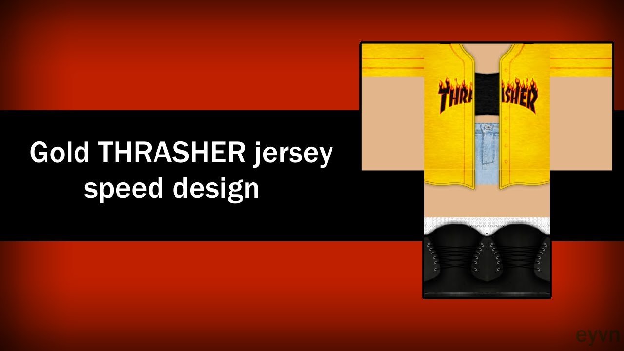 Roblox Speed Design Gold Thrasher Jersey By Avantize - 4 trxsh black w white sleeves roblox sleeves black free roblox