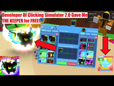 The Owner Of Clicking Simulator 2 0 Gave Me The Keeper For Free Roblox Bubble Gum Simulator Youtube - finders keepers codes roblox free robux game pass